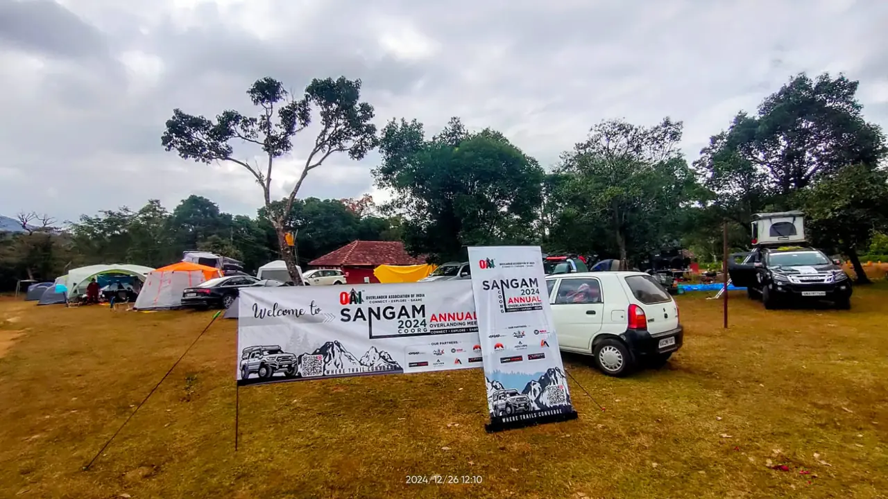 Sangam 2024 Coorg welcome banner at the Kushalnagar resort