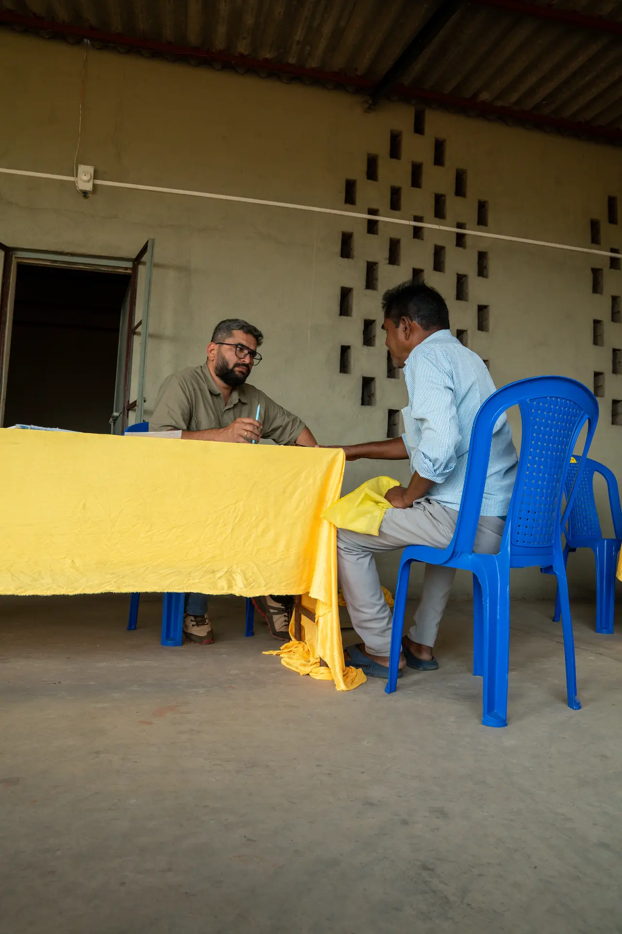 Medical camp consultation for villagers at Hirakud