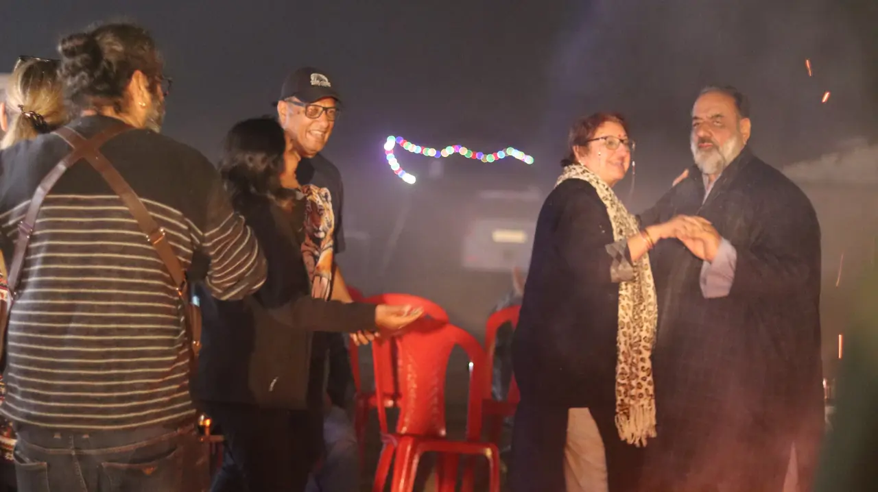 OAI members celebrating New Year's Eve at Puri Beach